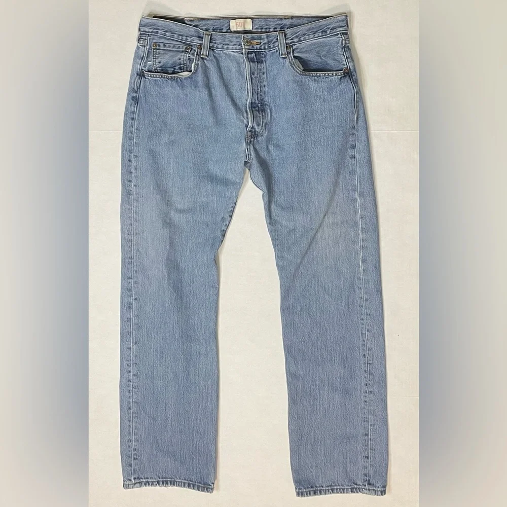 Vintage Levis 501 XX Button Fly Men’s Denim Blue Jeans 38x34 90s Y2K - Picture 3 of 8